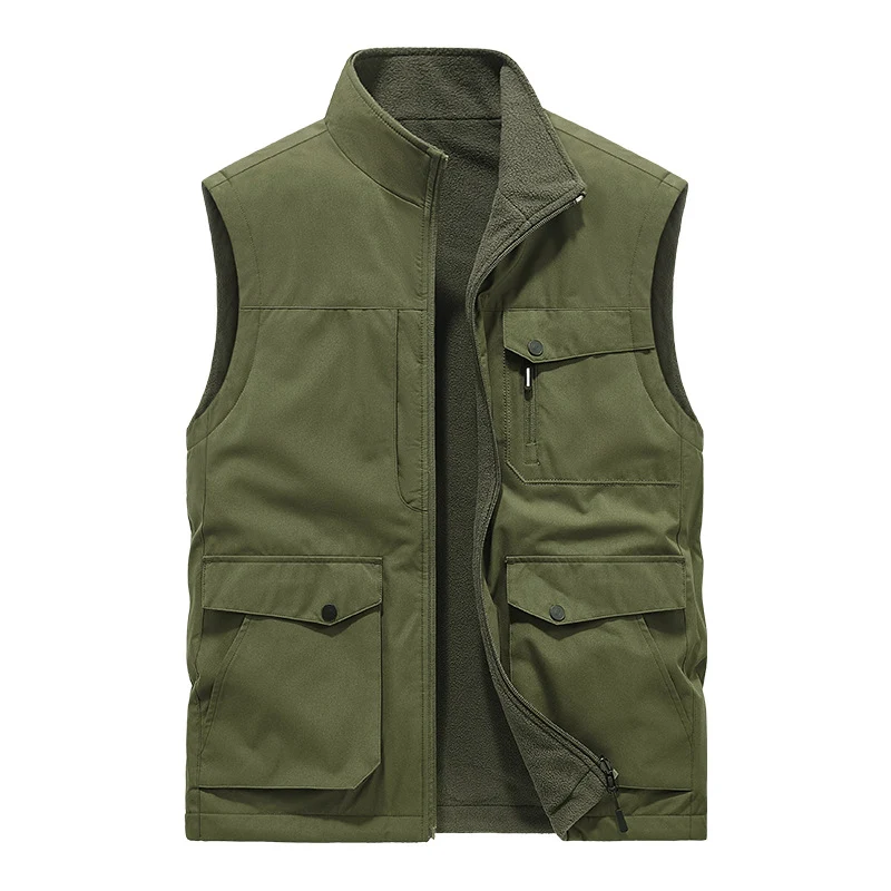 Herren Multifunktionale Utility-Weste mit Fleece-Innenfutter und Mehrfach-Taschen Nord Taschen