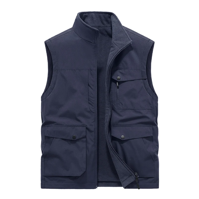 Herren Multifunktionale Utility-Weste mit Fleece-Innenfutter und Mehrfach-Taschen Nord Taschen