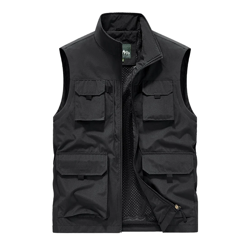 Herren Multifunktionale Outdoorweste mit Mehrfach-Taschen und atmungsaktivem Meshfutter Nord Taschen