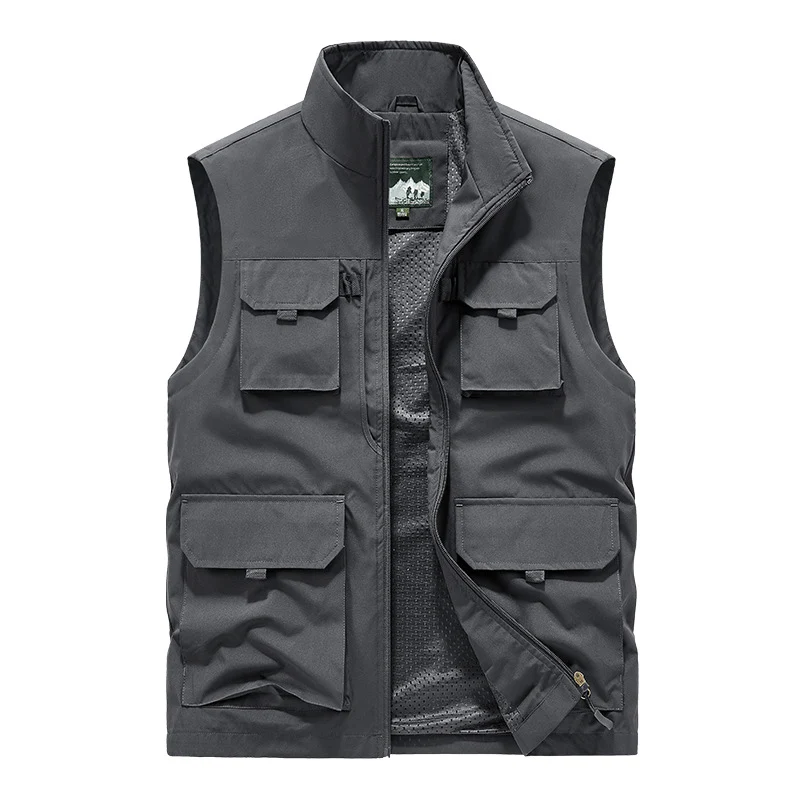 Herren Multifunktionale Outdoorweste mit Mehrfach-Taschen und atmungsaktivem Meshfutter Nord Taschen