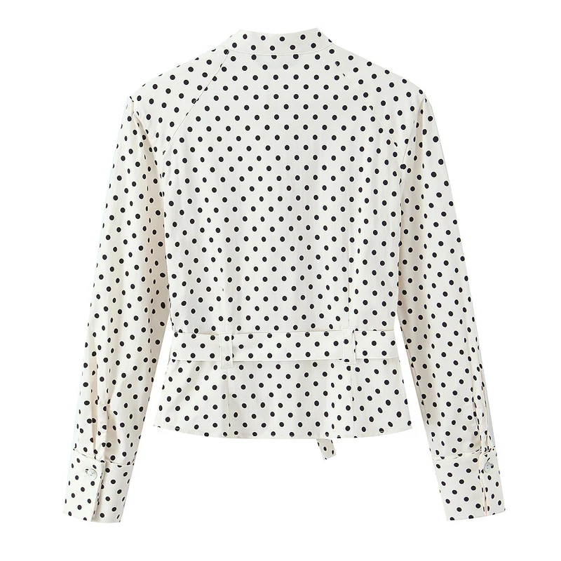 Damen Cropped-Palazzohose mit hoher Taille, weitem Bein und Punktemuster Nord Taschen