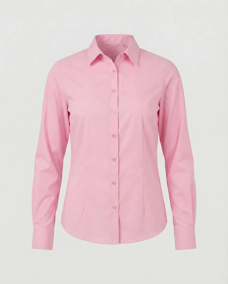 Taillierte Hemdbluse Damen mit Kentkragen