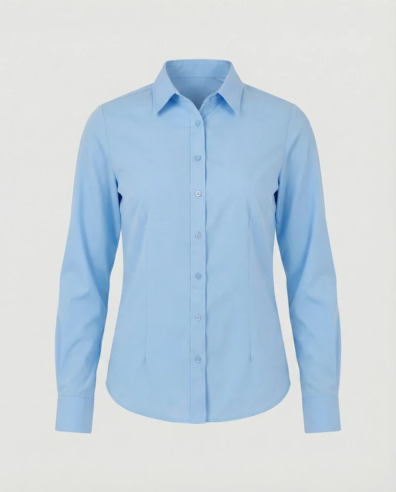 Taillierte Hemdbluse Damen mit Kentkragen