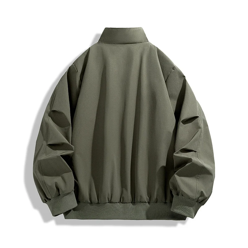 [Herren Oversize Utility Bomberjacke mit hohem Kragen und Rippbündchen Nord Taschen]