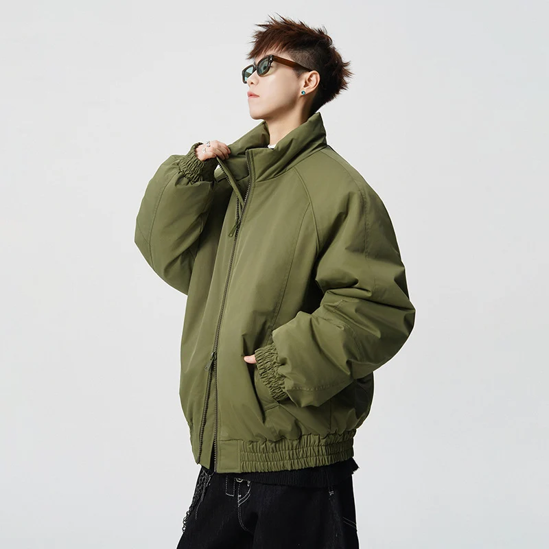 Herren Oversized Windjacke mit Stehkragen und elastischen Bündchen Nord Taschen