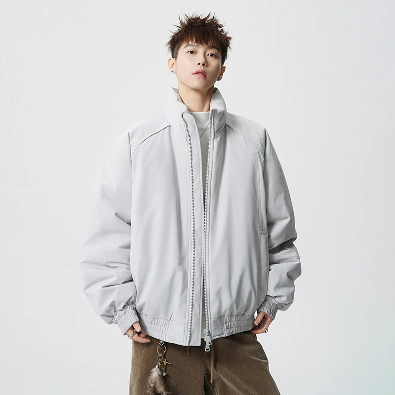 Herren Oversized Windjacke mit Stehkragen und elastischen Bündchen Nord Taschen