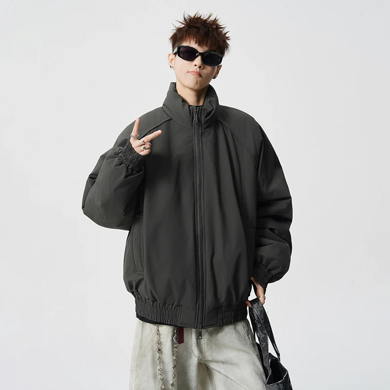 Herren Oversized Windjacke mit Stehkragen und elastischen Bündchen Nord Taschen