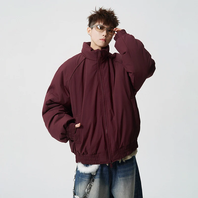 Herren Oversized Windjacke mit Stehkragen und elastischen Bündchen Nord Taschen