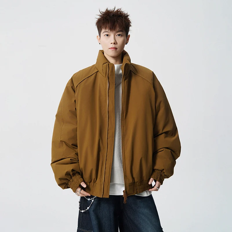 Herren Oversized Windjacke mit Stehkragen und elastischen Bündchen Nord Taschen
