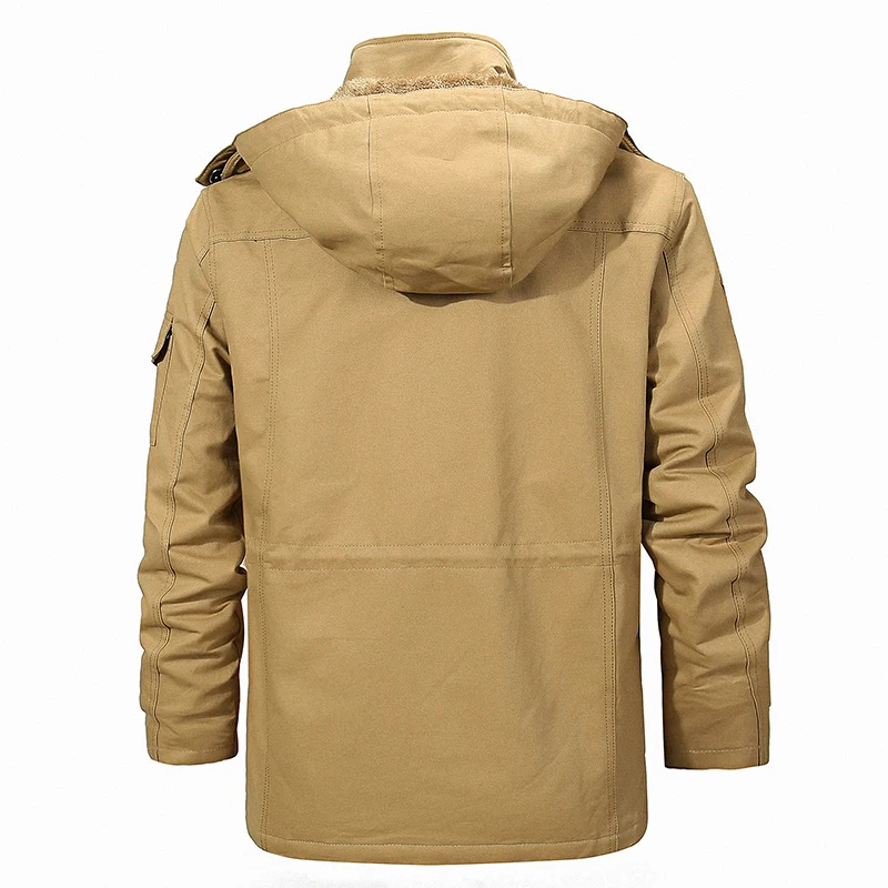 Herren Field-Parka mit Teddy-Innenfutter, verstellbarer Kapuze und Utility-Taschen Nord Taschen
