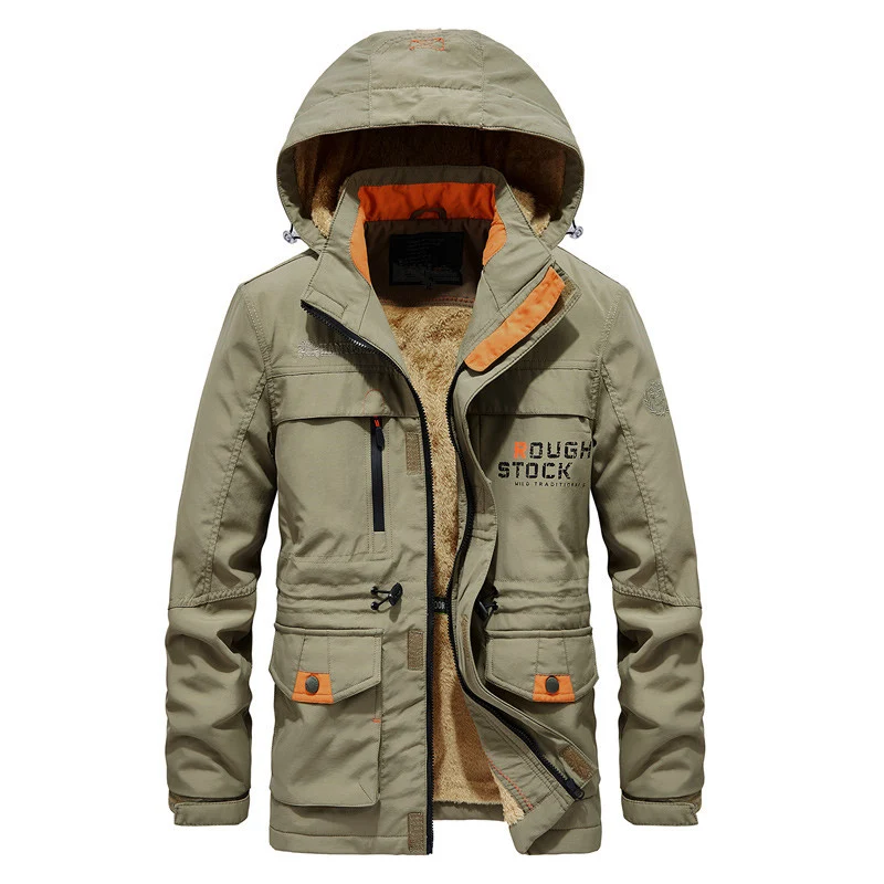 Herren Expedition-Parka mit Teddy-Innenfutter, abnehmbarer Kapuze und Reißverschluss-Brusttasche Nord Taschen