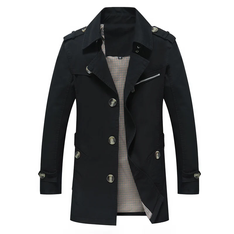 Herren Eleganter Field‑Trench mit tailliertem Schnitt, Schulterklappen und verstellbaren Manschetten Nord Taschen