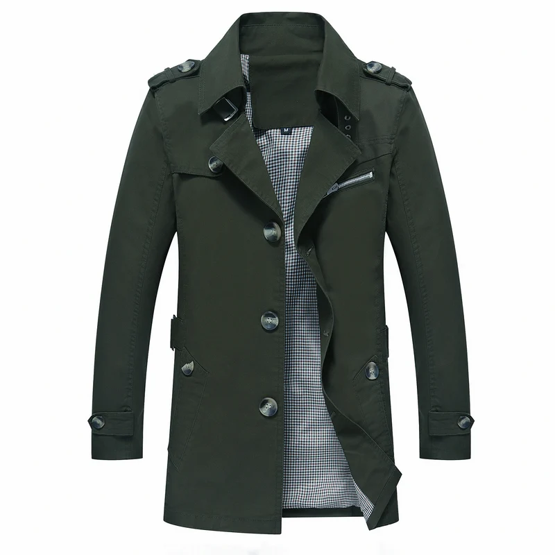 Herren Eleganter Field‑Trench mit tailliertem Schnitt, Schulterklappen und verstellbaren Manschetten Nord Taschen