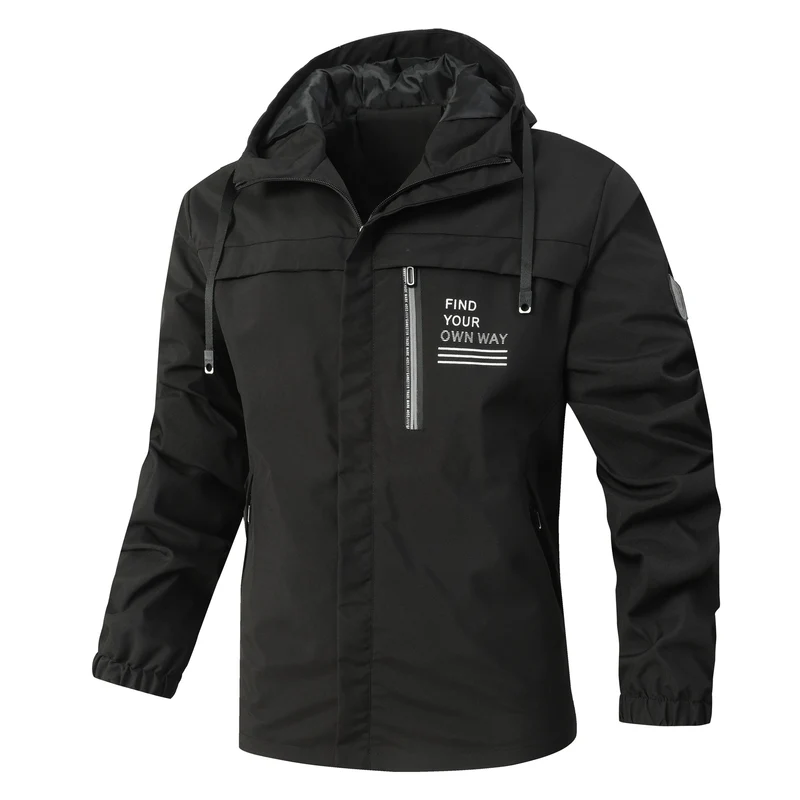 Herren Moderner urbaner Parka mit Kapuze, Brustreißverschluss und elastischen Bündchen Nord Taschen