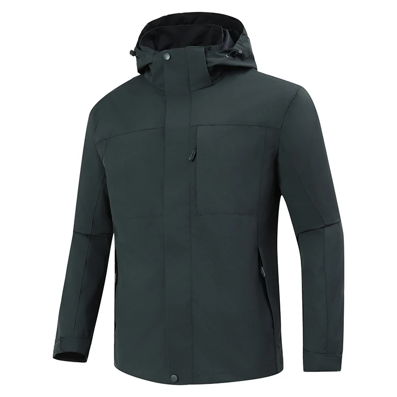 Herren Minimalistische wasserdichte Softshell‑Jacke mit kontrastfutter, verstellbarer Kapuze und verdeckten Reißverschlüssen Nord Taschen