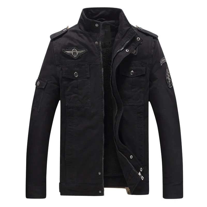 Herren Militärinspirierte Feldjacke mit Teddyfutter und Multifunktionstaschen Nord Taschen