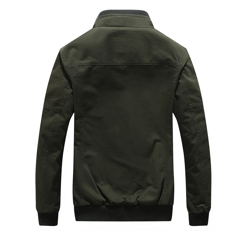 Herren Militärinspirierte Canvas Fieldjacke mit Teddyfutter und Stehkragen Nord Taschen