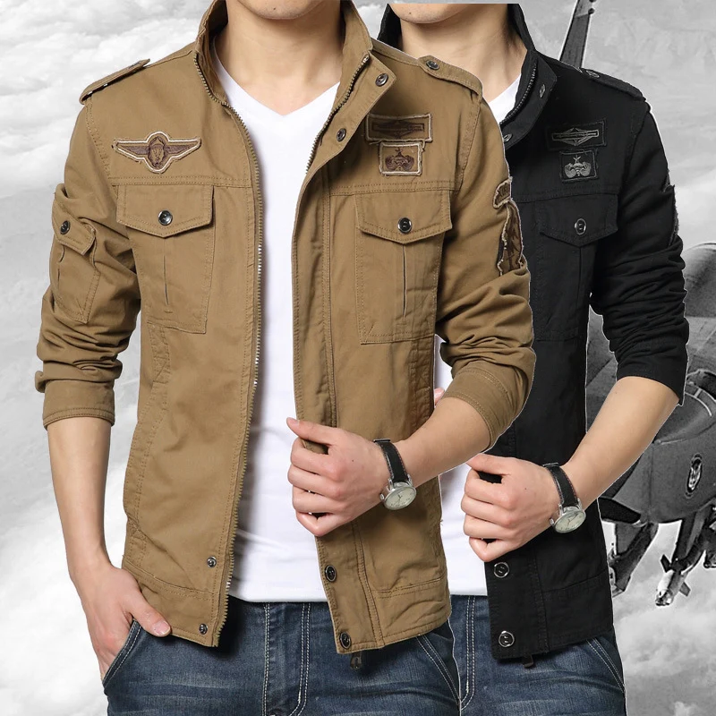 Herren Militärinspirierte Canvas-Fieldjacke mit Mehrfach-Taschen und Stehkragen Nord Taschen