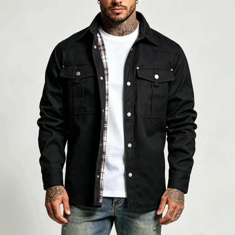 Herren Canvas-Hemdjacke Nord Taschen