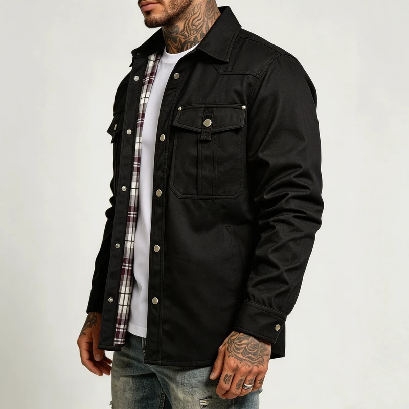 Herren Canvas-Hemdjacke Nord Taschen