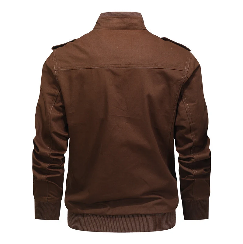 Herren Canvas-Fieldjacke mit Mehrfachtaschen, Stehkragen und Rippbündchen Nord Taschen