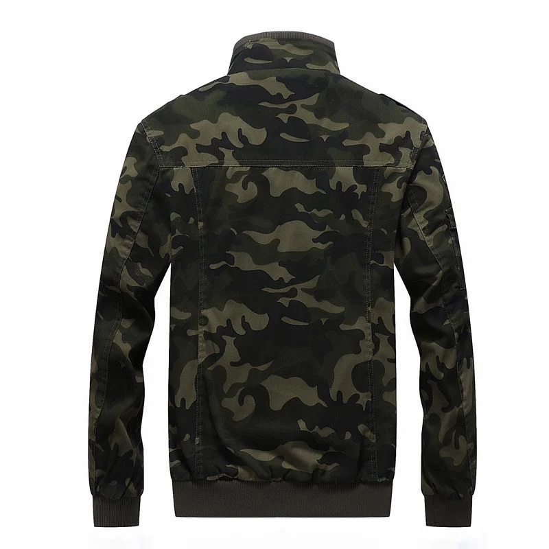 Herren Camo-Utility-Bomberjacke mit Stehkragen, Mehrfach-Taschen und Rippbündchen Nord Taschen