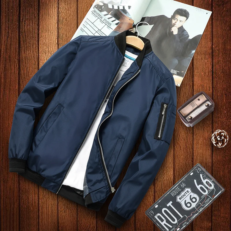 Herren Leichter Nylon-Bomber mit Ärmeltasche und gerippten Bündchen Nord Taschen