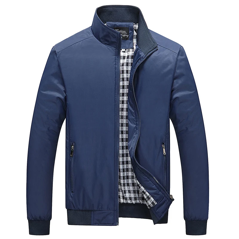 Herren Leichter Harrington-Blouson mit Stehkragen und kariertem Innenfutter Nord Taschen