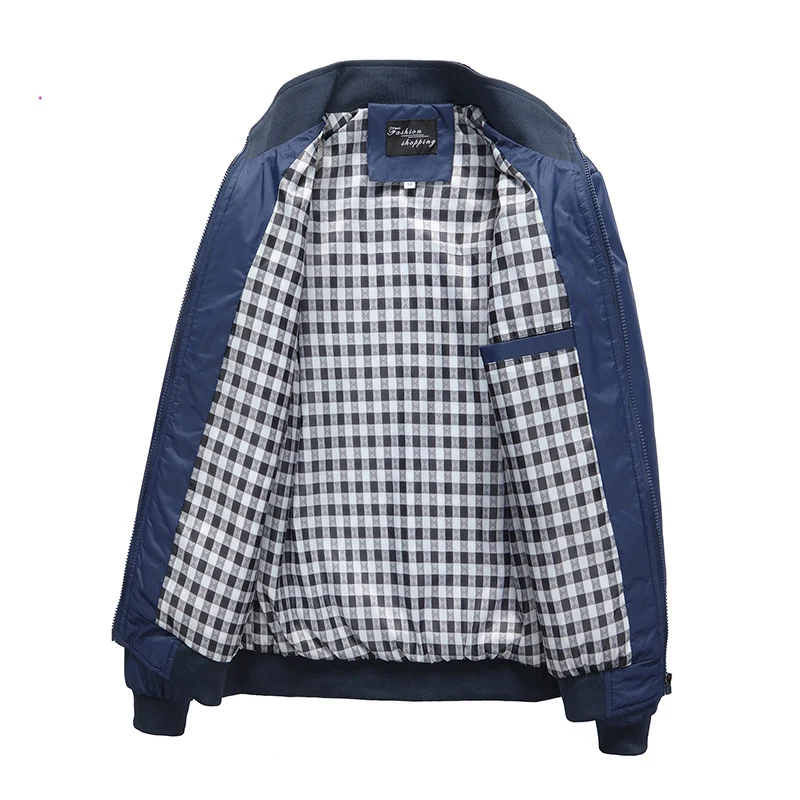 Herren Leichter Harrington-Blouson mit Stehkragen und kariertem Innenfutter Nord Taschen