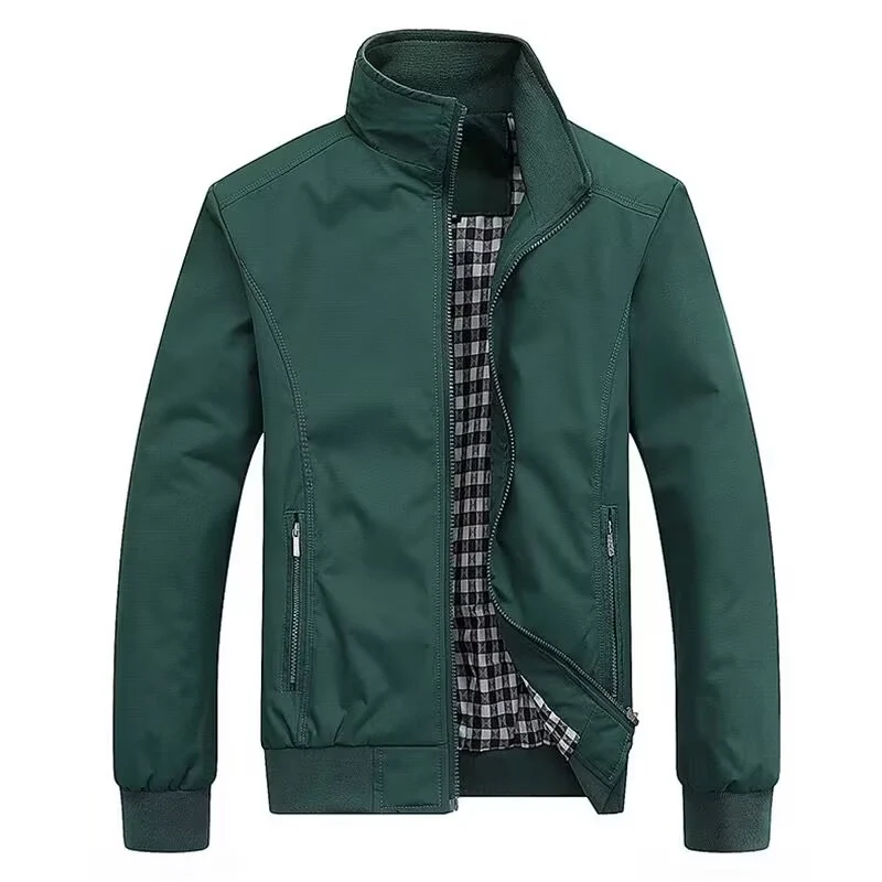 Herren Leichter Harrington-Blouson mit Stehkragen und kariertem Innenfutter Nord Taschen