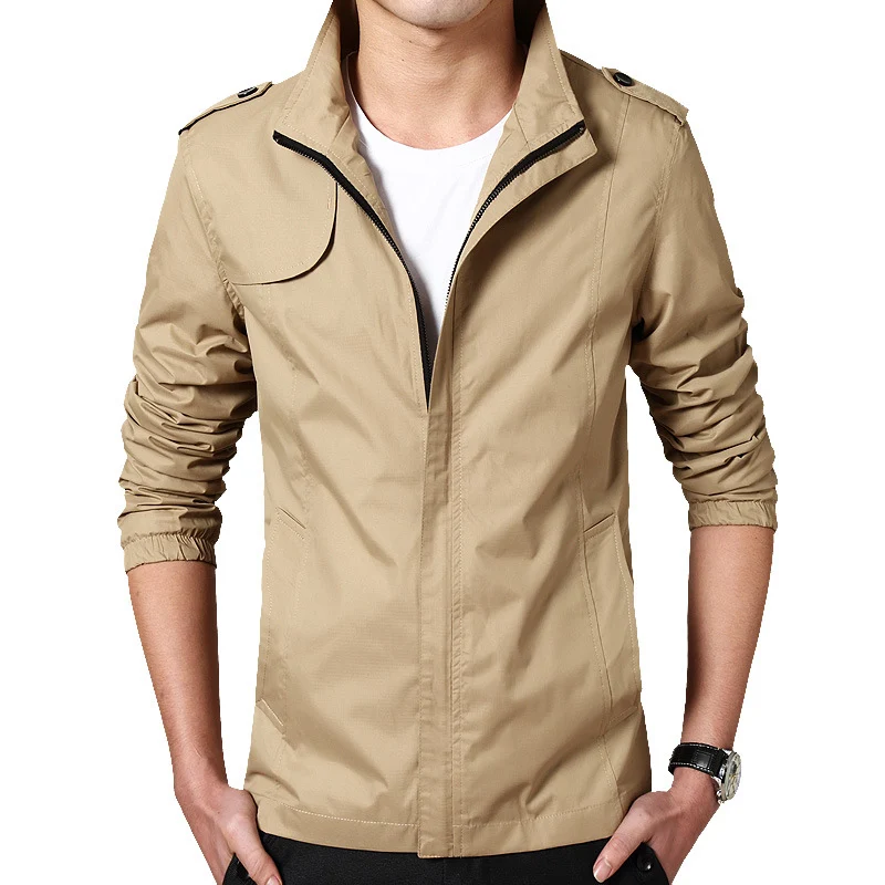 Herren Leichter Fieldblouson im Slim-Fit mit Stehkragen und Schulterklappen Nord Taschen