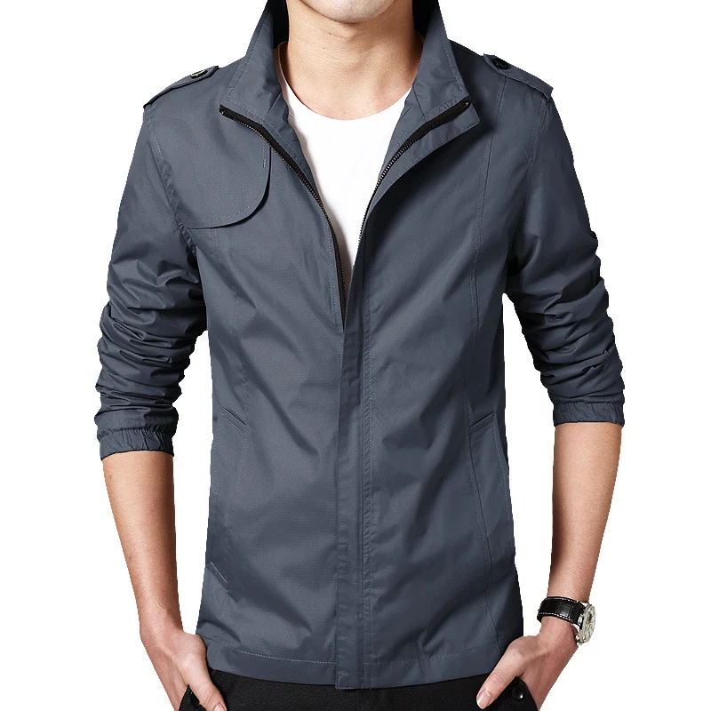 Herren Leichter Fieldblouson im Slim-Fit mit Stehkragen und Schulterklappen Nord Taschen