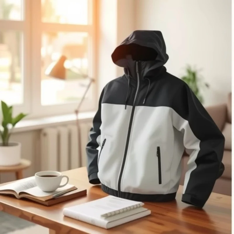 Herren Leichte zweifarbige Softshell-Hoodiejacke mit Kapuze, Reißverschlusstaschen und elastischem Saum Nord Taschen