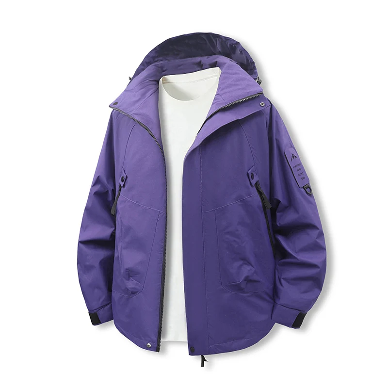 Herren Leichte wasserdichte Outdoorjacke mit Kapuze, Mehrfach-Taschen und verstellbarem Saum Nord Taschen