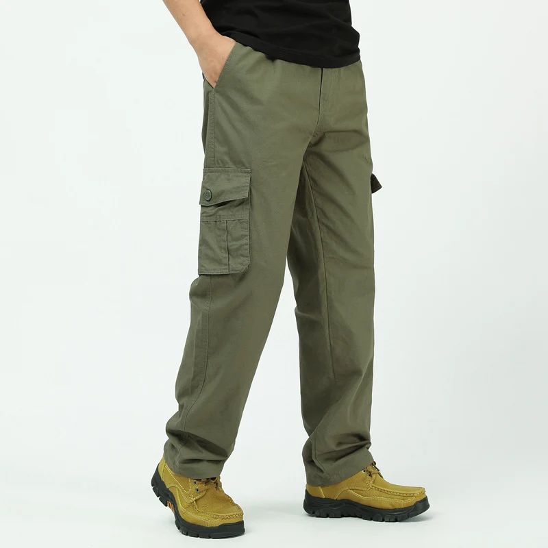 Herren Baumwoll-Twill Cargohose im Relaxed-Fit mit geradem Bein und großem Klappfach Nord Taschen