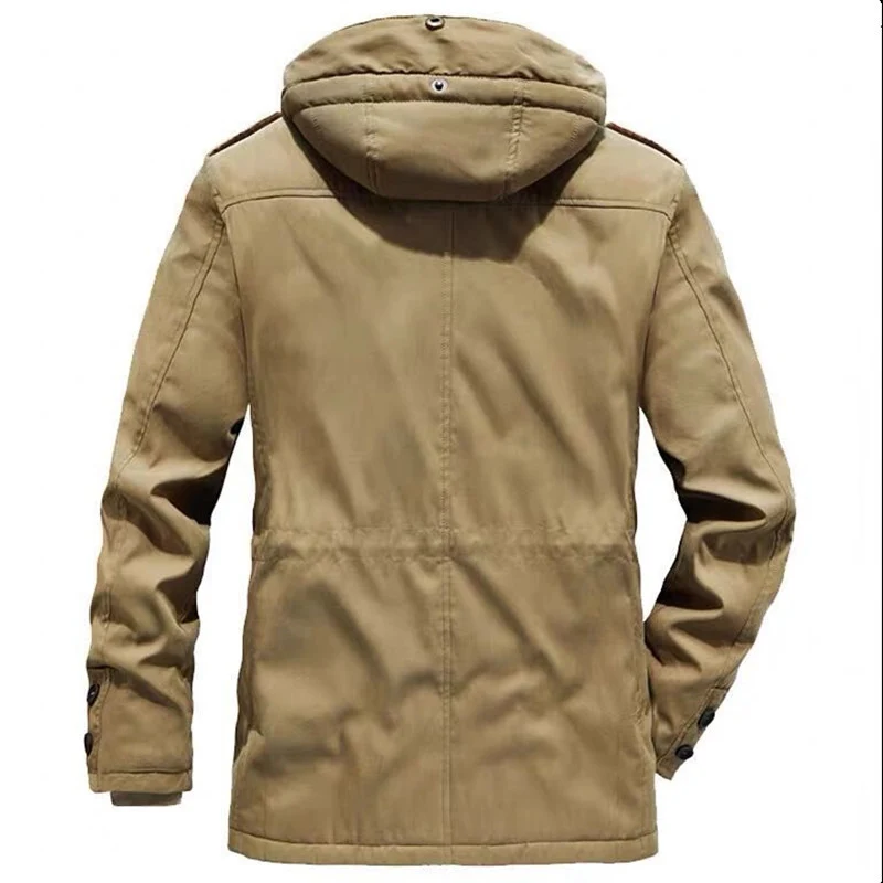 Herren Winterparka mit Teddyfutter, abnehmbarer Kapuze und Multifunktionstaschen Nord Taschen