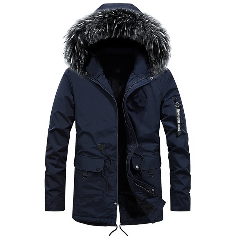 Herren Winterparka mit Kunstfellkapuze, Thermofütterung und Multifunktionstaschen Nord Taschen