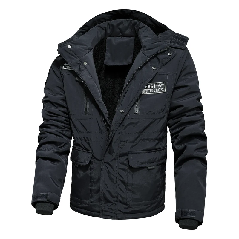 Herren Winterparka mit abnehmbarer Kapuze und Kunstfellbesatz Nord Taschen