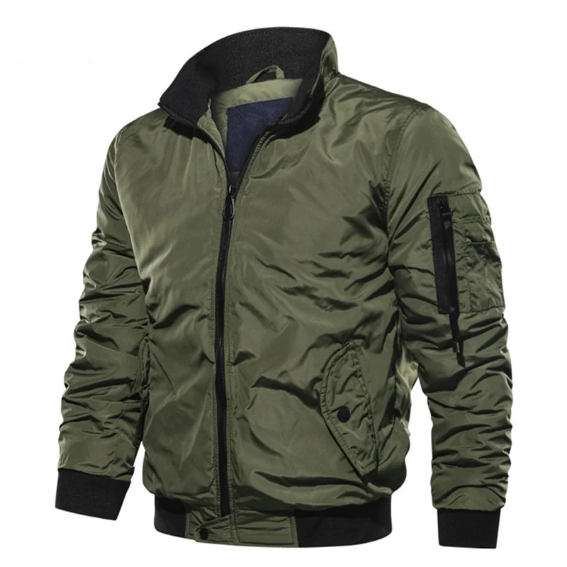 Herren Bomberjacke im Fliegerstil mit Thermofutter, Ärmeltasche und Rippbündchen Nord Taschen