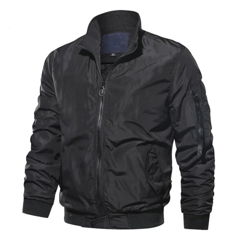 Herren Bomberjacke im Fliegerstil mit Thermofutter, Ärmeltasche und Rippbündchen Nord Taschen