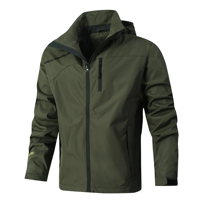 Herren Atmungsaktive wasserdichte Softshelljacke mit nahtversiegelter Membran und verstaubarer Kapuze Nord Taschen