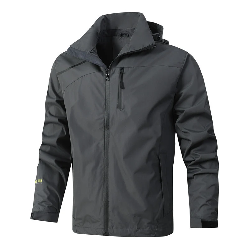 Herren Atmungsaktive wasserdichte Softshelljacke mit nahtversiegelter Membran und verstaubarer Kapuze Nord Taschen