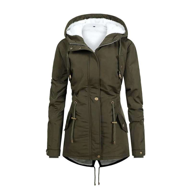 Damen Winddichter Parka mit Kuschelfutter, taillierter Silhouette und Tunnelzug Nord Taschen