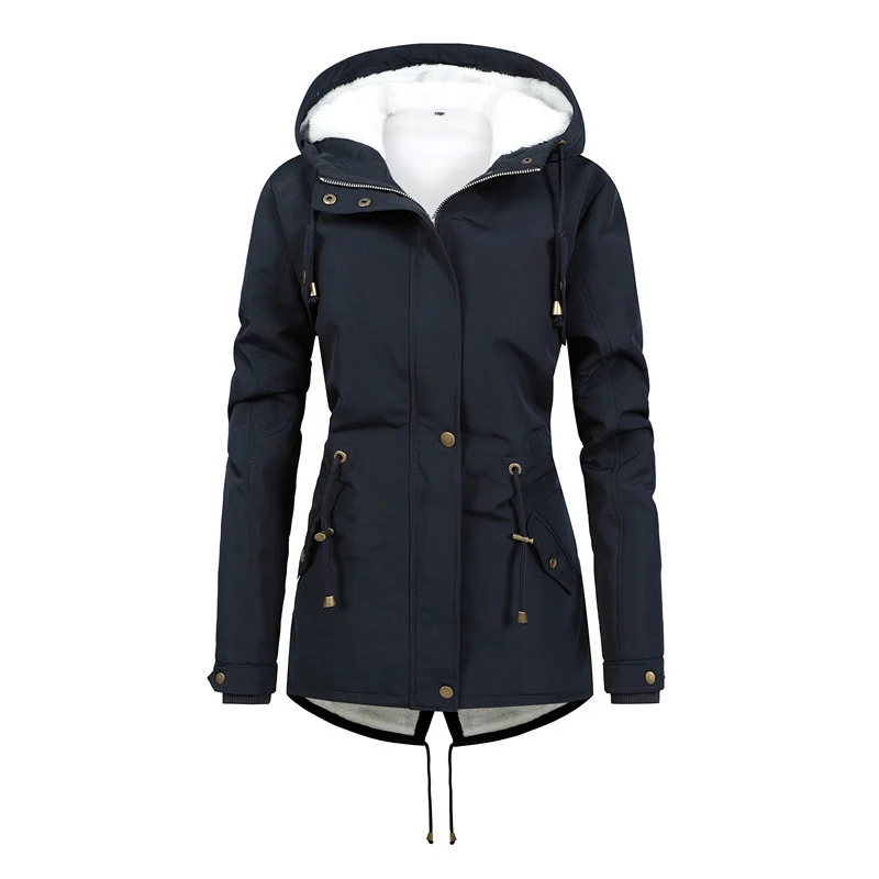 Damen Winddichter Parka mit Kuschelfutter, taillierter Silhouette und Tunnelzug Nord Taschen