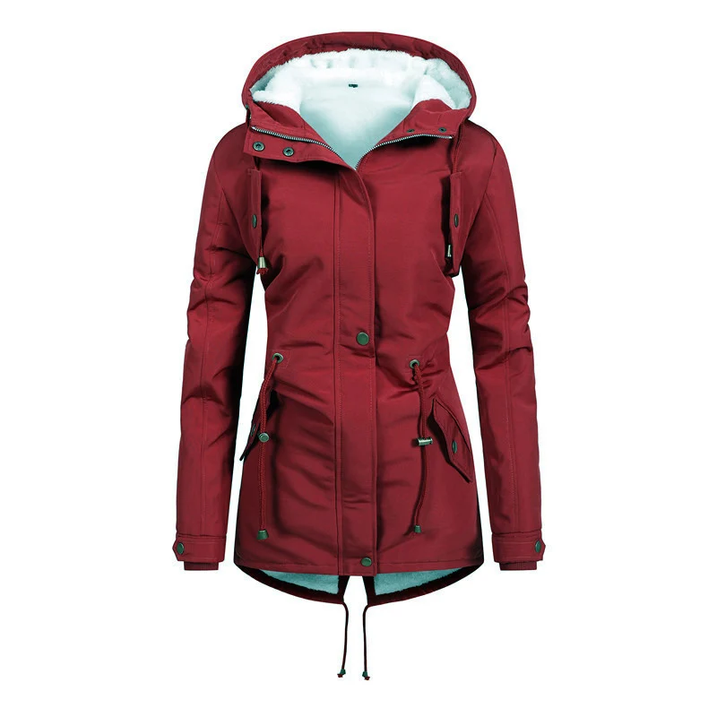 Damen Winddichter Parka mit Kuschelfutter, taillierter Silhouette und Tunnelzug Nord Taschen