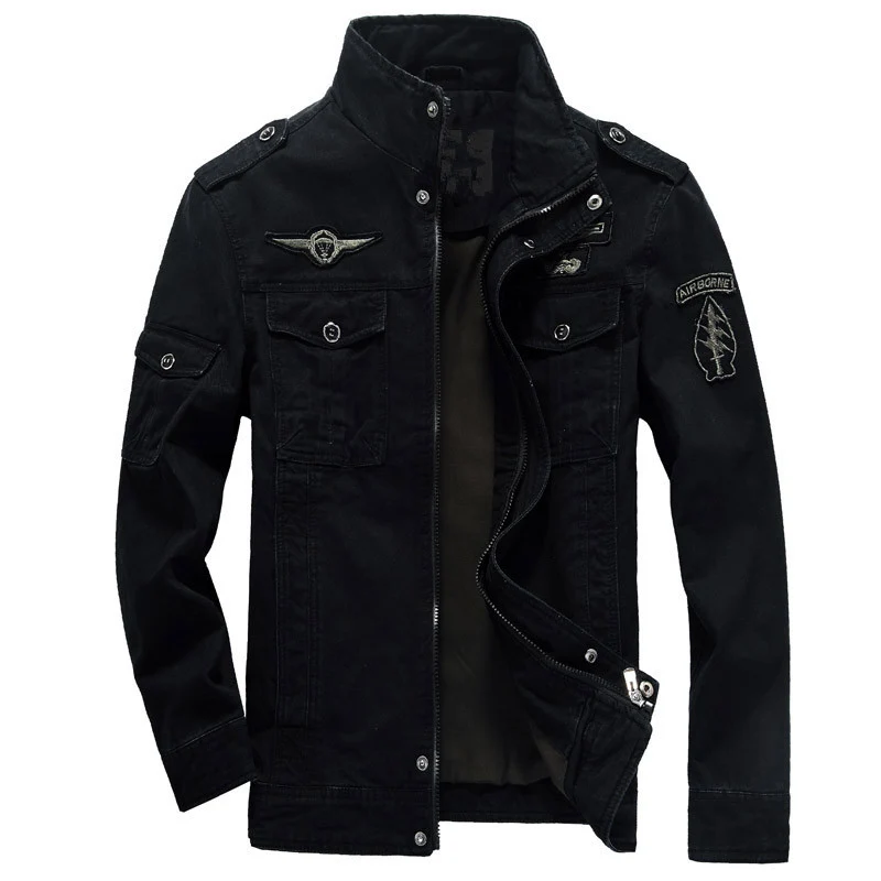 Herren Leichte Utility-Fieldjacke aus Baumwollmix mit Stehkragen, Schulterklappen und verdeckter Druckknopfleiste Nord Taschen