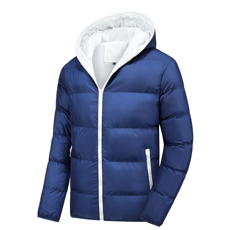Herren Leichte Thermo-Steppjacke mit Kapuze winddichter Oberfläche und Kontrastreißverschluss Nord Taschen