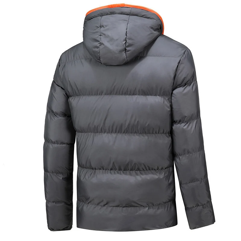 Herren Leichte Thermo-Steppjacke mit Kapuze winddichter Oberfläche und Kontrastreißverschluss Nord Taschen