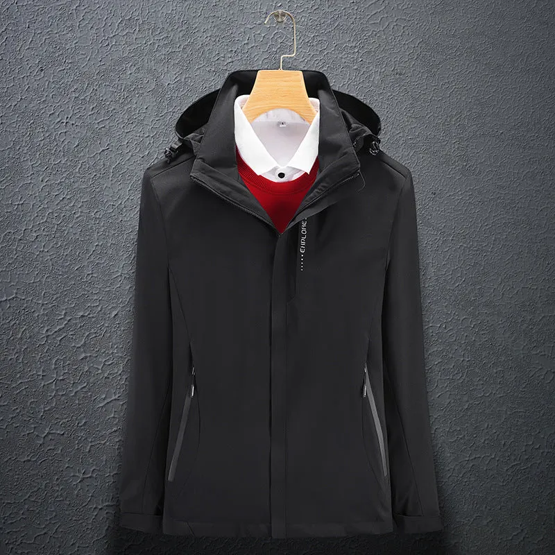 Herren Leichte Softshell-Funktionsjacke mit atmungsaktivem Meshfutter und verstellbarer Kapuze Nord Taschen
