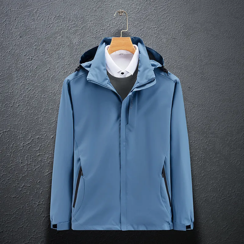 Herren Leichte Softshell-Funktionsjacke mit atmungsaktivem Meshfutter und verstellbarer Kapuze Nord Taschen